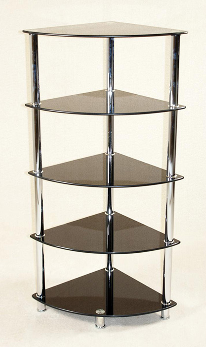 Cologne Glass Corner Unit in Black or Clear Glass - Click Image to Close